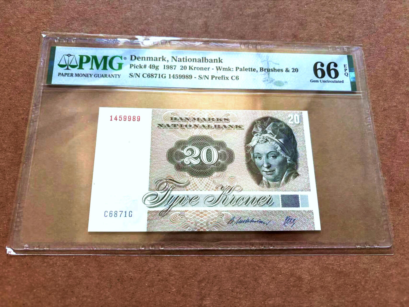 【Blue Auction】✨世界纸币精拍第502期【精】 丹麦 1987年20克朗 PMG66EPQ 