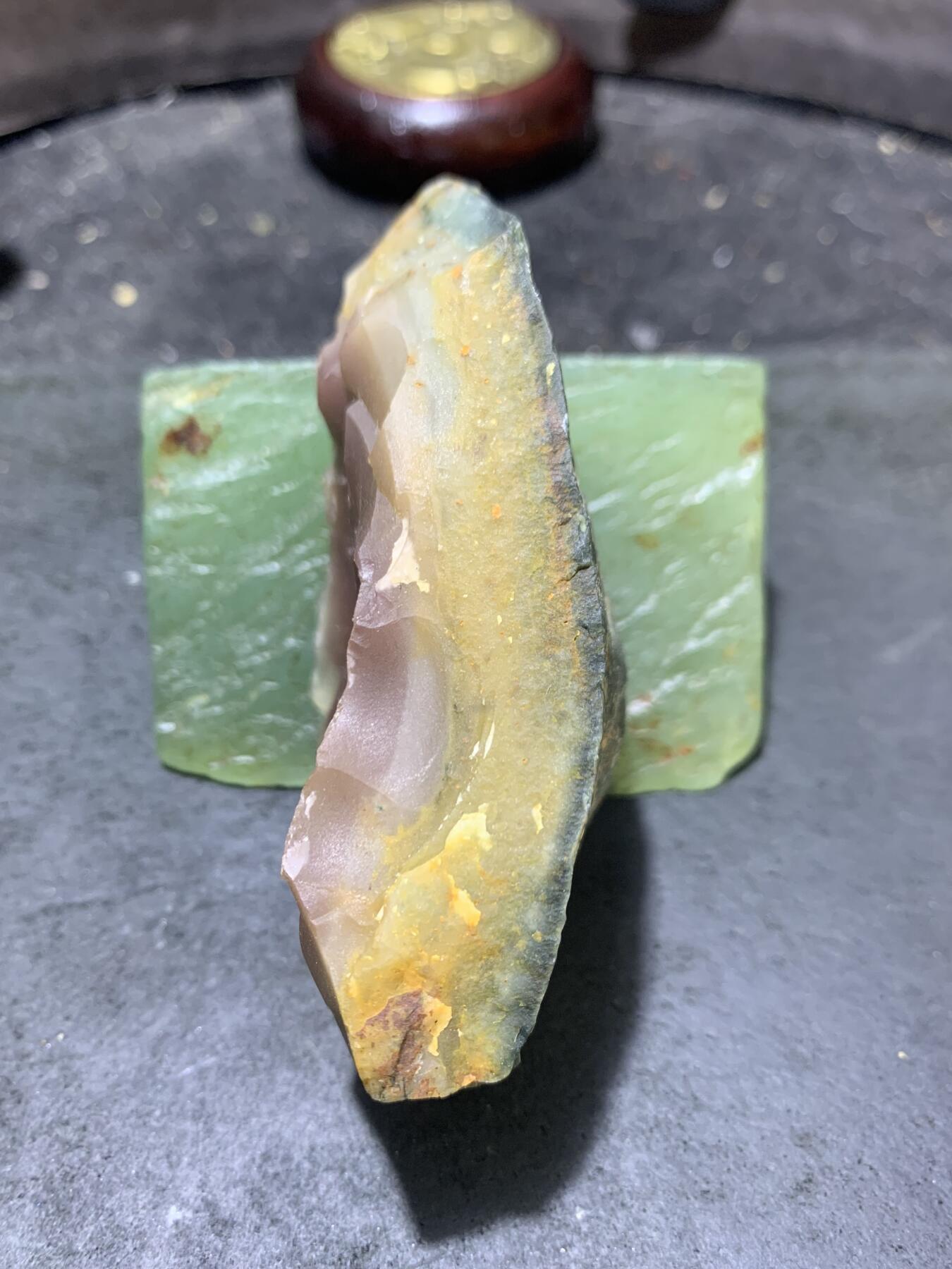 精美原皮紫绿玛瑙明料原石一块，