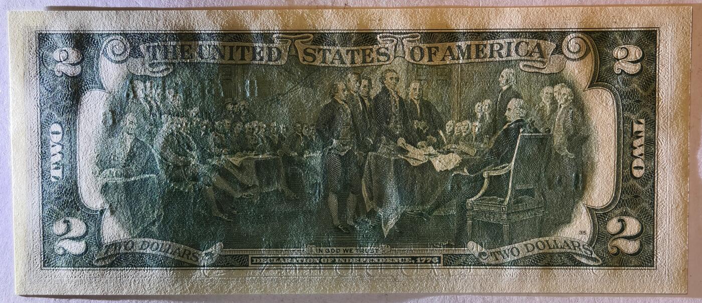 紫瑗钱币——第381期拍卖——纸币场 【双尾4】美国 1976年 H版 无序列 托马斯.杰斐逊 2美元 UNC