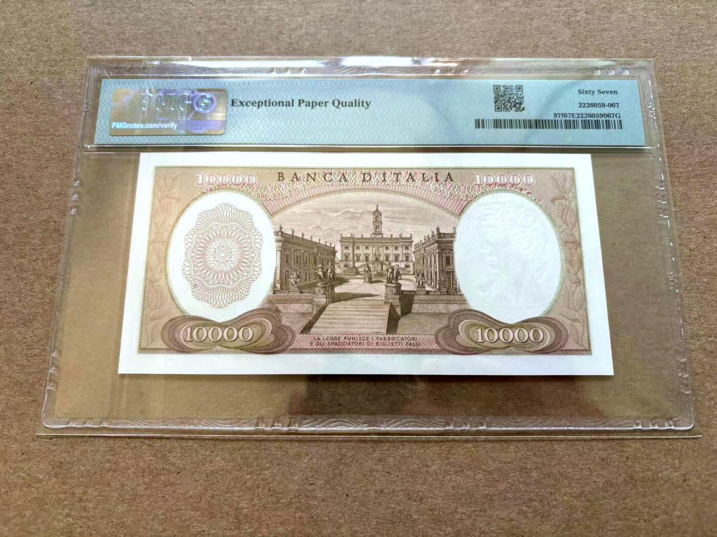 【Blue Auction】✨世界纸币精拍第502期【精】 【无47】意大利 1973年10000里拉 米开朗基罗 PMG67EPQ 高分