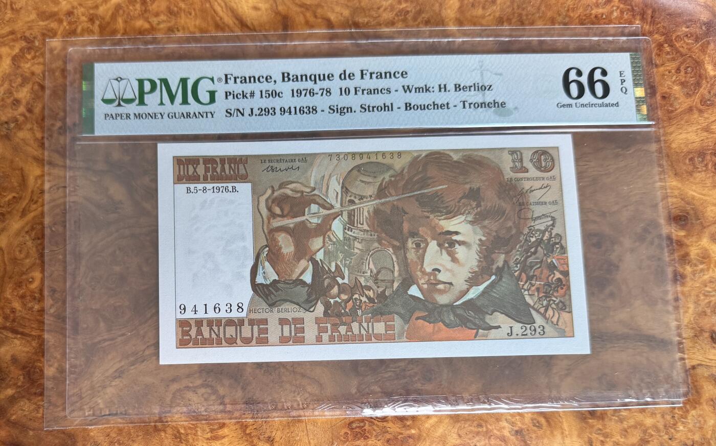 Chase Auction 第30期 - - 外钞、民国钞和人民币混合场！ 1976年法国10法郎，PMG66！