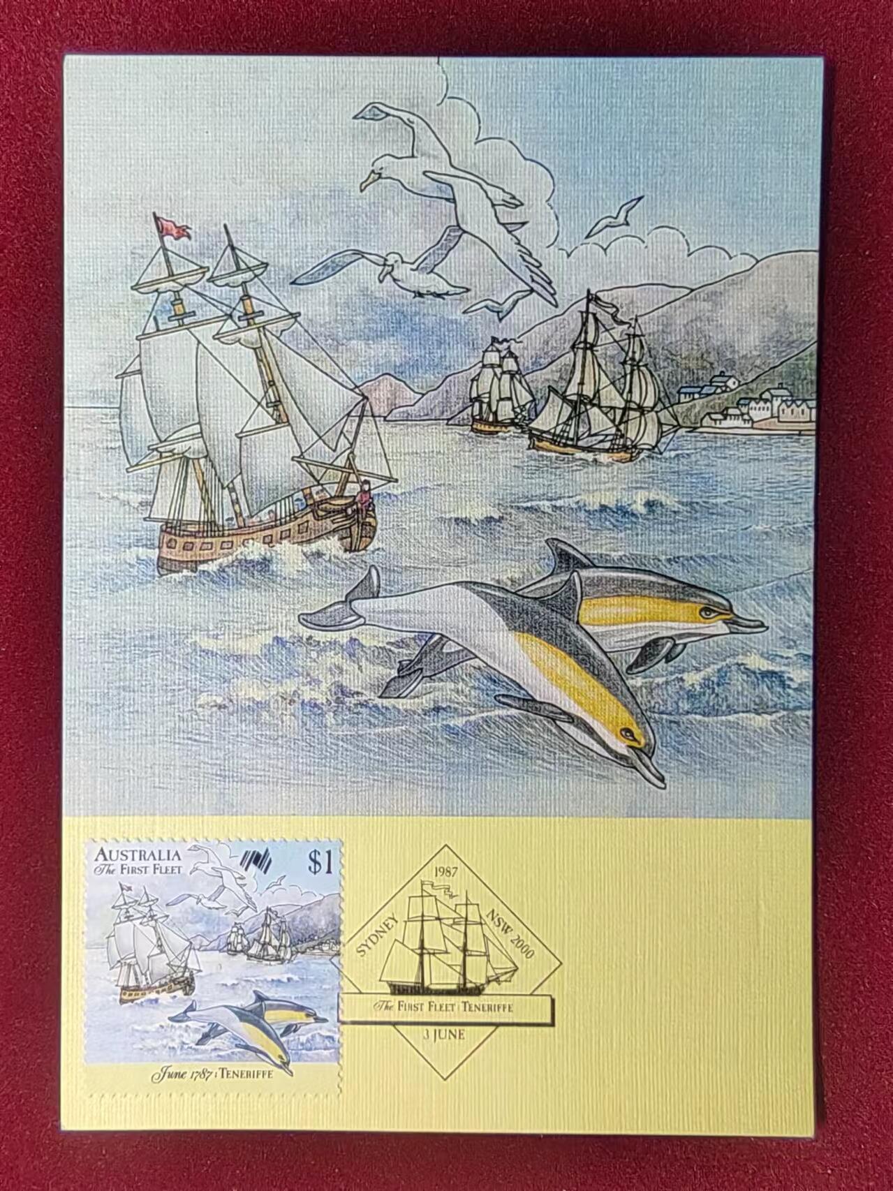 联合阁邮币社™ ——“多国明信片专场” 澳大利亚 第一舰队抵达加那利群岛 极限片