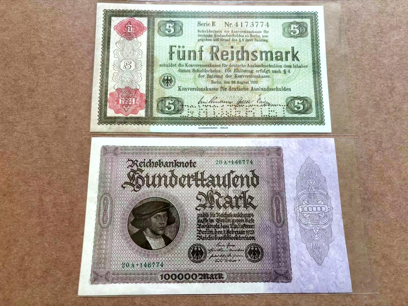 【Blue Auction】✨世界纸币精拍第502期【精】 【一组2张】德国 早期5-10万马克一组 UNC/UNC-