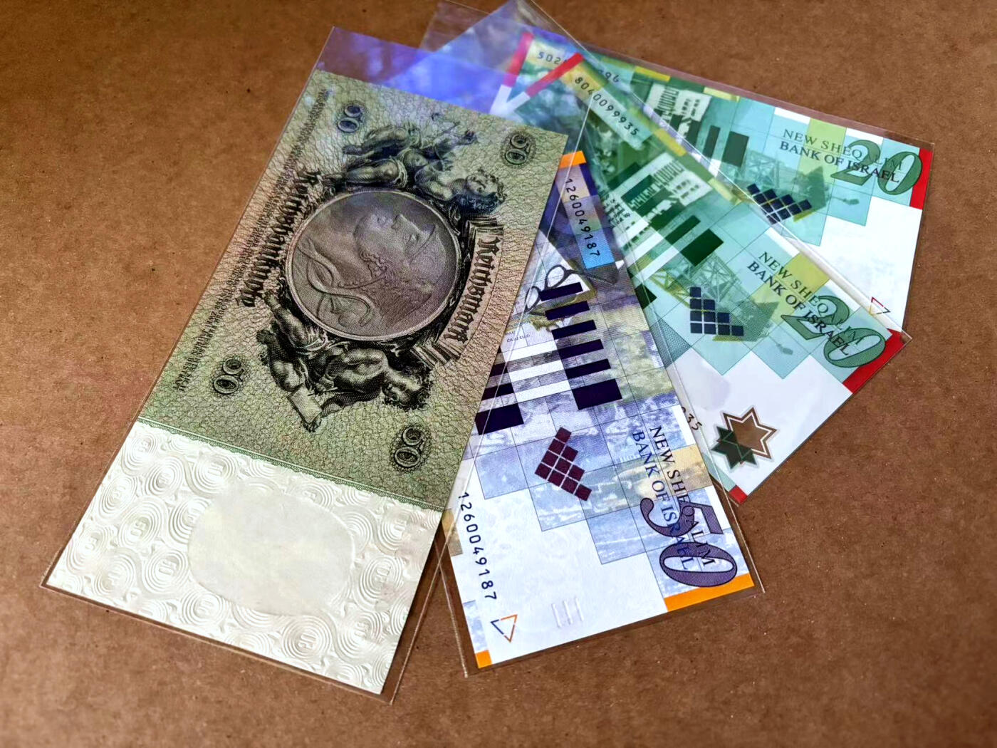 【Blue Auction】✨世界纸币精拍第502期【精】 【一组4张】以色列20-50谢克尔&德国早期50马克 全新UNC