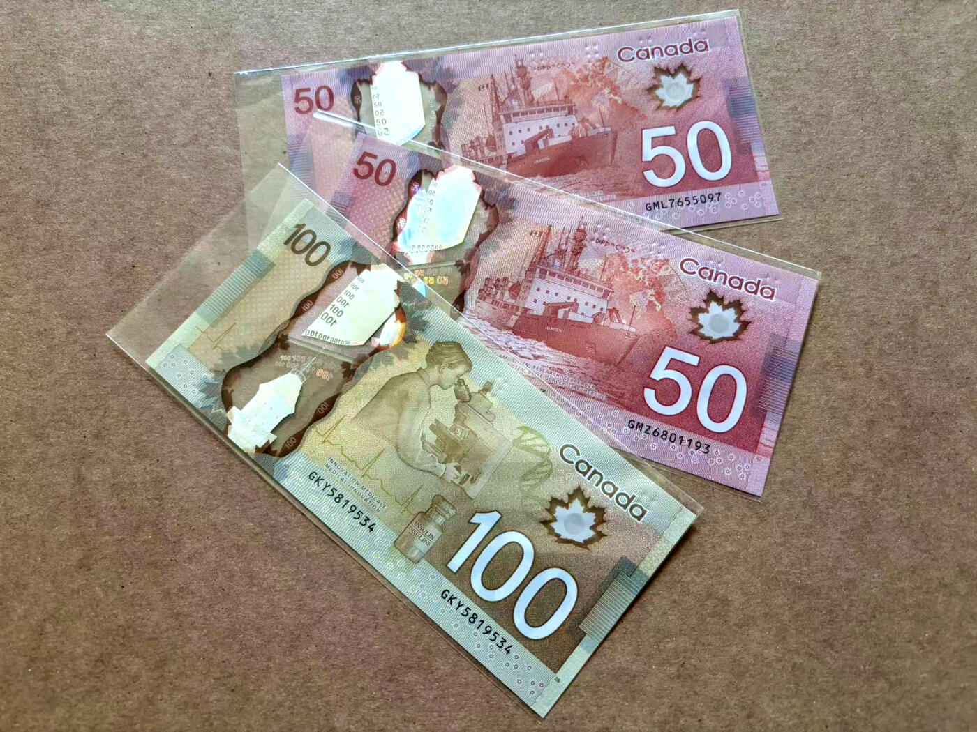 【Blue Auction】✨世界纸币精拍第502期【精】 【一组3张】加拿大 50-100元 塑料钞一组 全新UNC