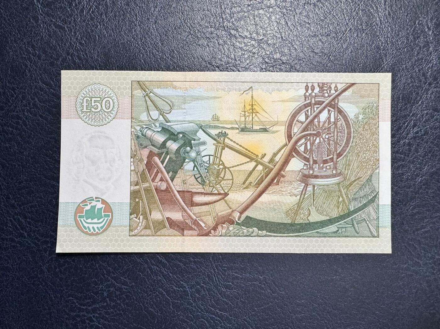 收藏联盟Quantum Auction 第360期拍卖  苏格兰克莱斯戴尔银行2006年50镑  品相UNC-  票面有道很长的压痕