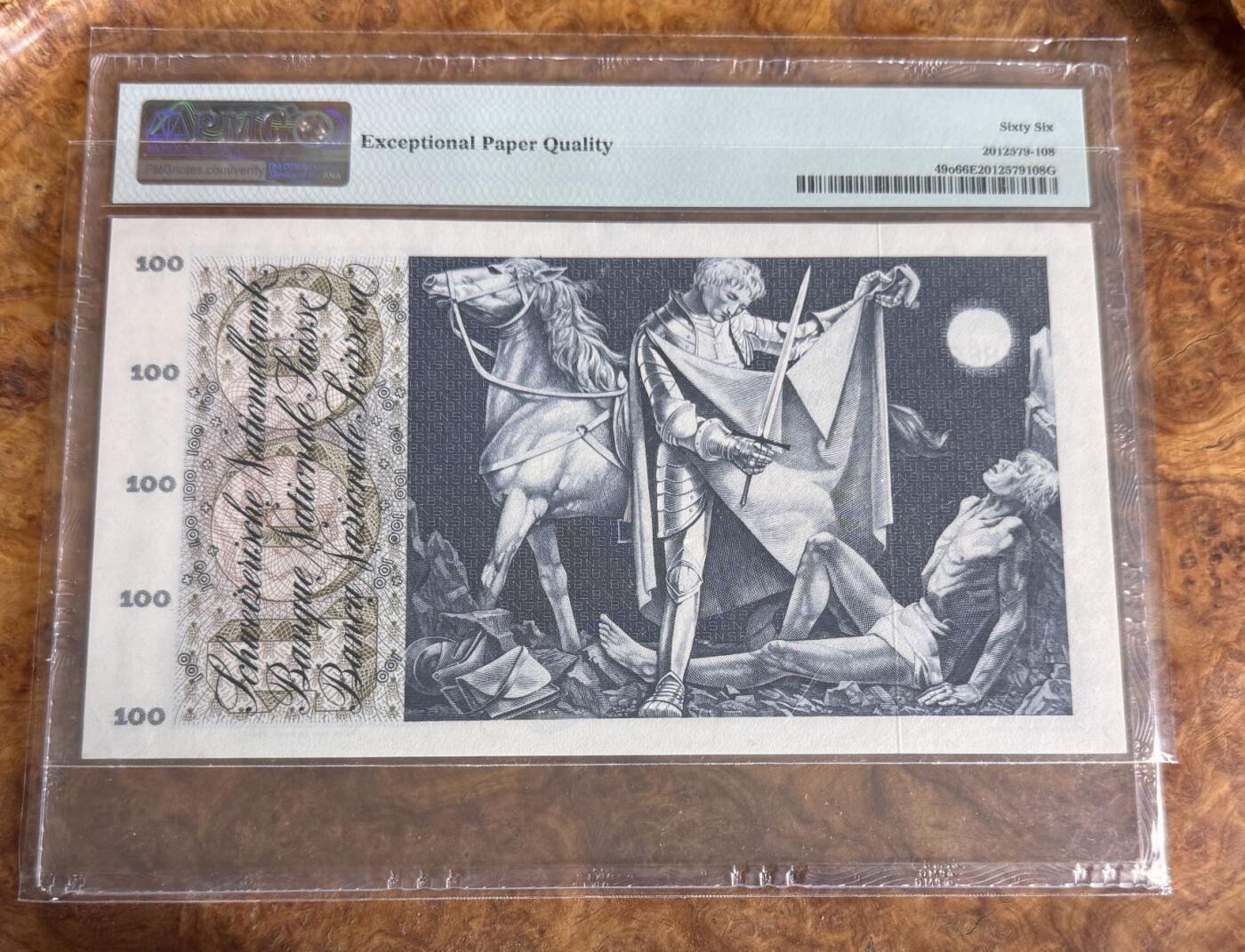 Chase Auction 第30期 - - 外钞、民国钞和人民币混合场！ 1973年瑞士100法郎，PMG66！