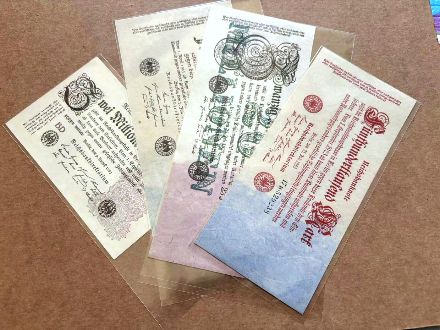 【Blue Auction】✨世界纸币精拍第502期【精】 【一组4张】德国 早期纸币一组 UNC/UNC- 