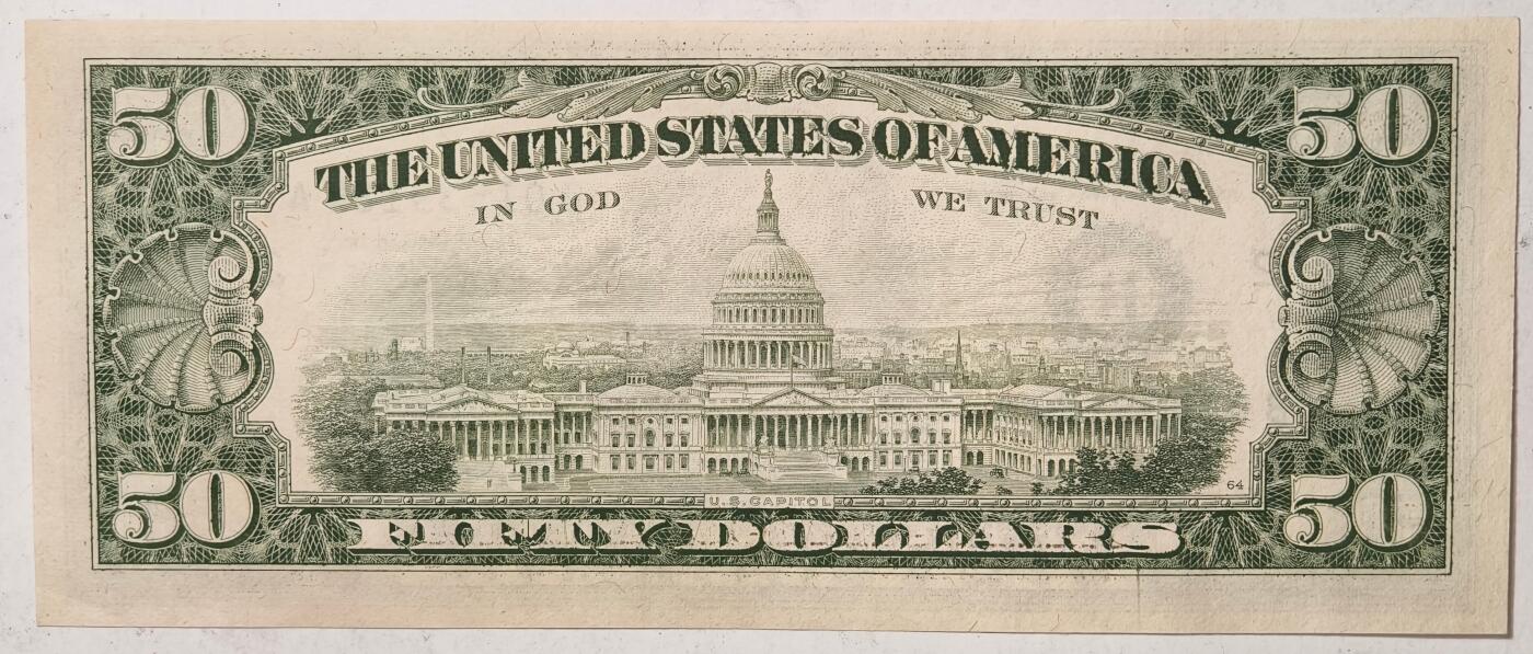 紫瑗钱币——第381期拍卖——纸币场 美国 1985年 B版 无序列 尤里西斯·辛普森·格兰特 大头版 50美元 UNC