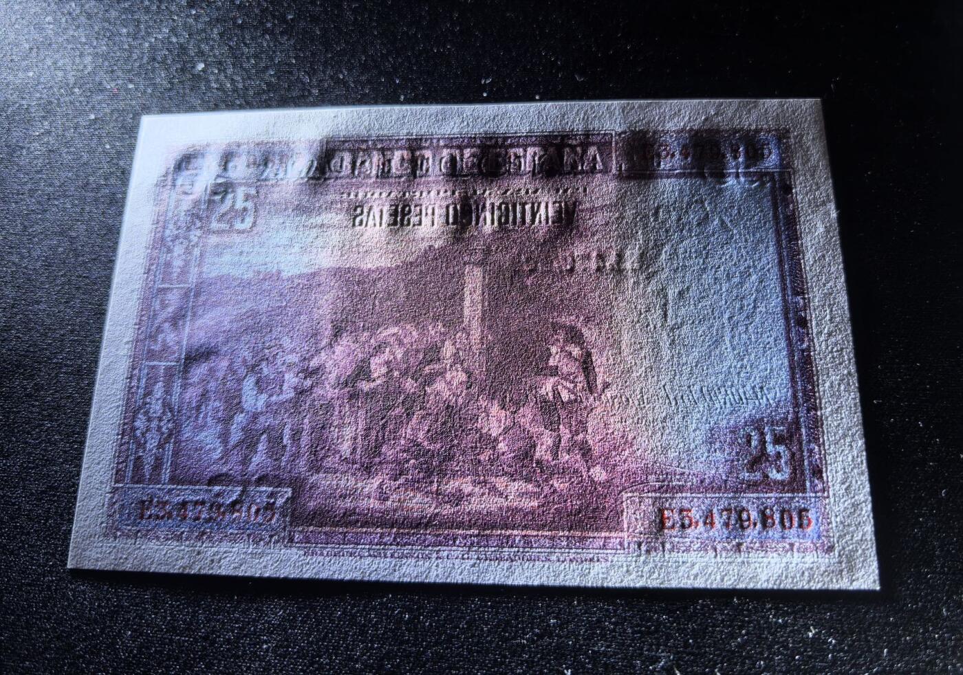 收藏联盟Quantum Auction 第360期拍卖  西班牙1928年25比塞塔 品相UNC 边角微瑕 
