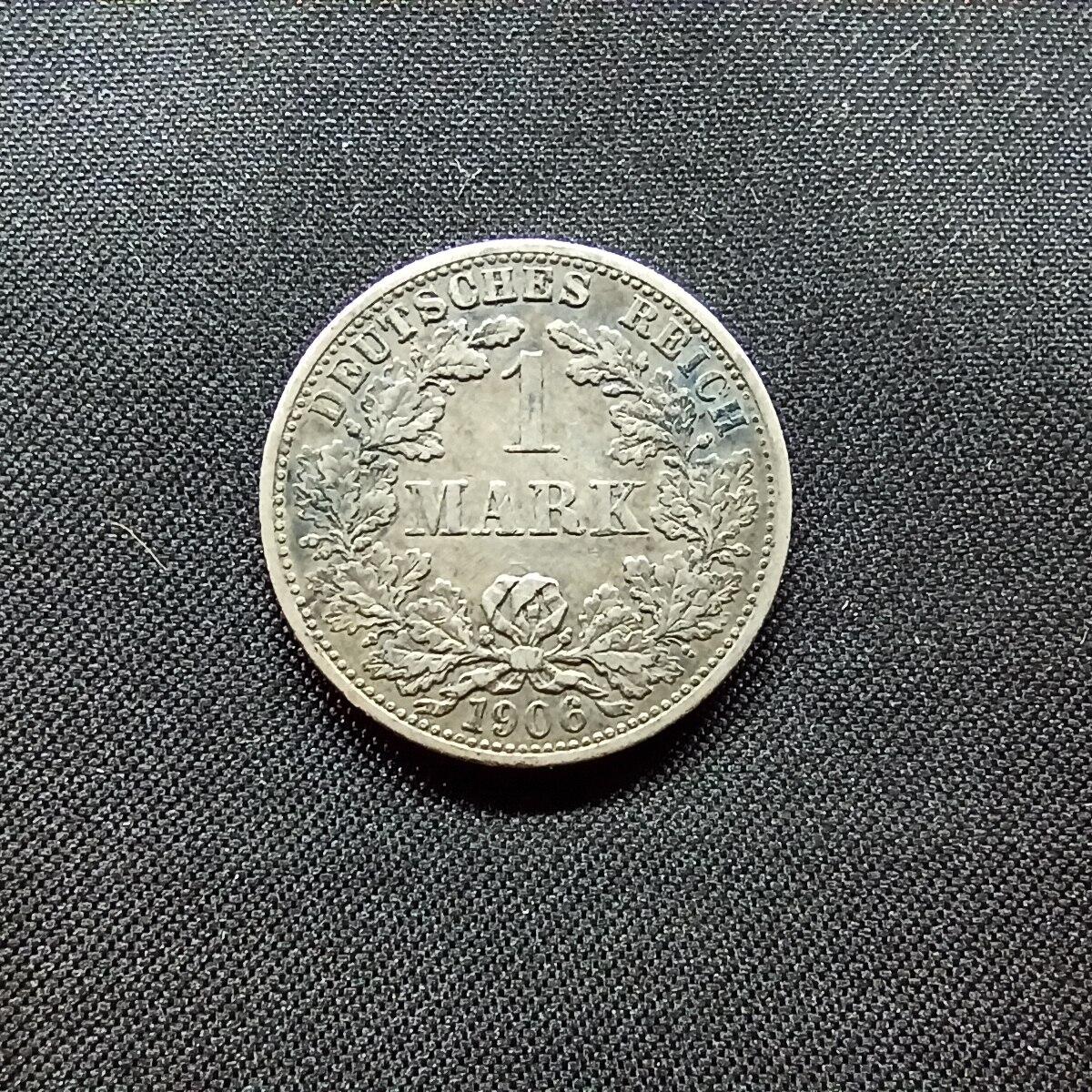 邮泉阁限时拍卖第十二场 各国硬币专场 德意志帝国1906年1马克F版0.900银币5.55克