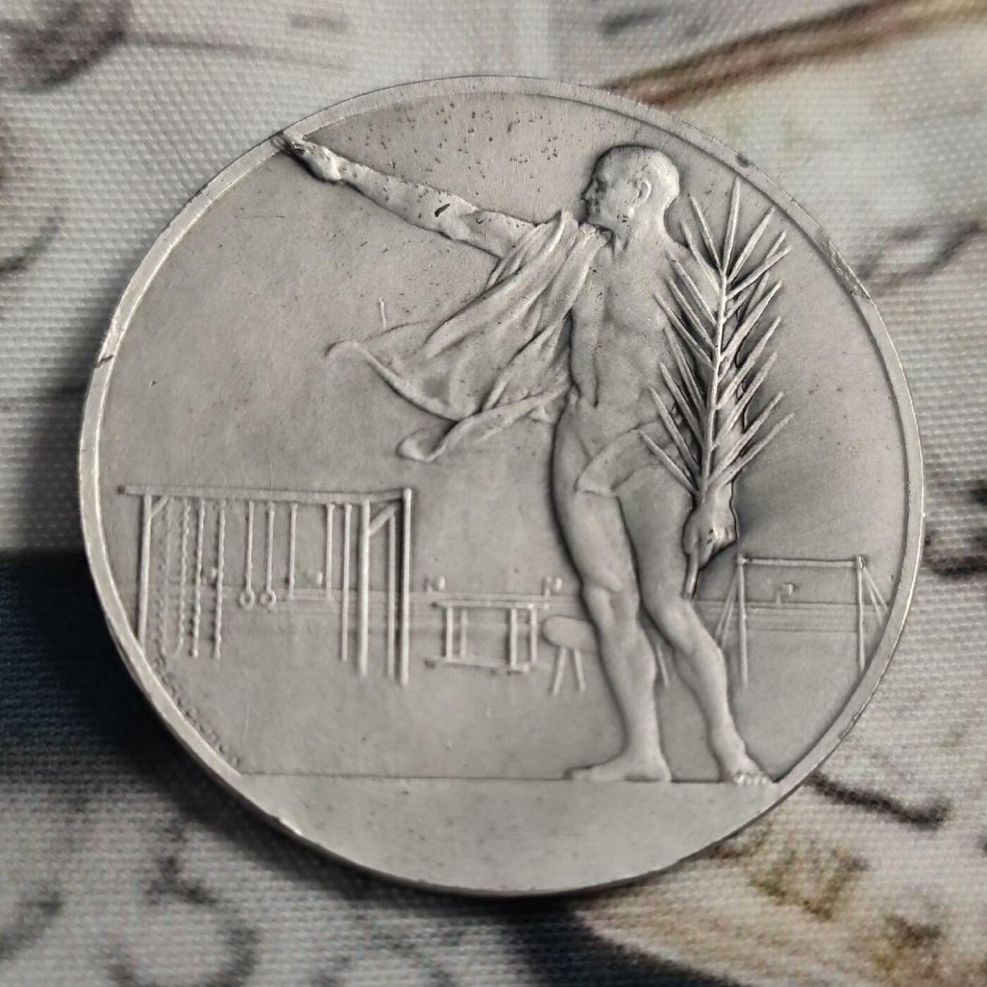 欧洲章牌艺术 周五九点 法国体育镀银铜章