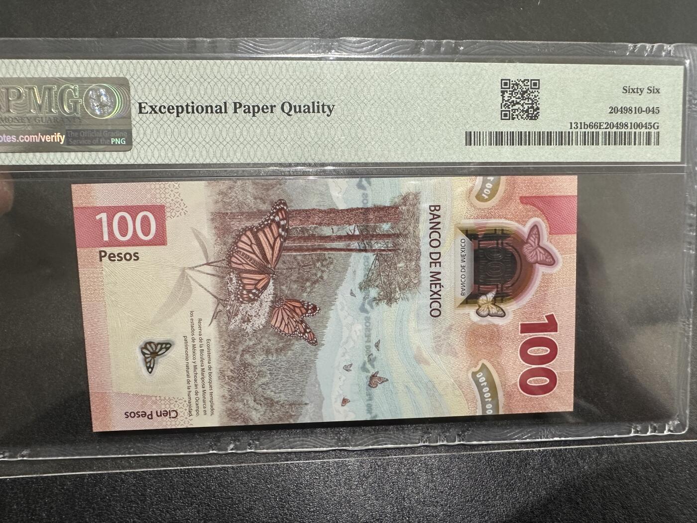 《外钞收藏家》第三百九十四期 2021年墨西哥100比索 PMG66 无47