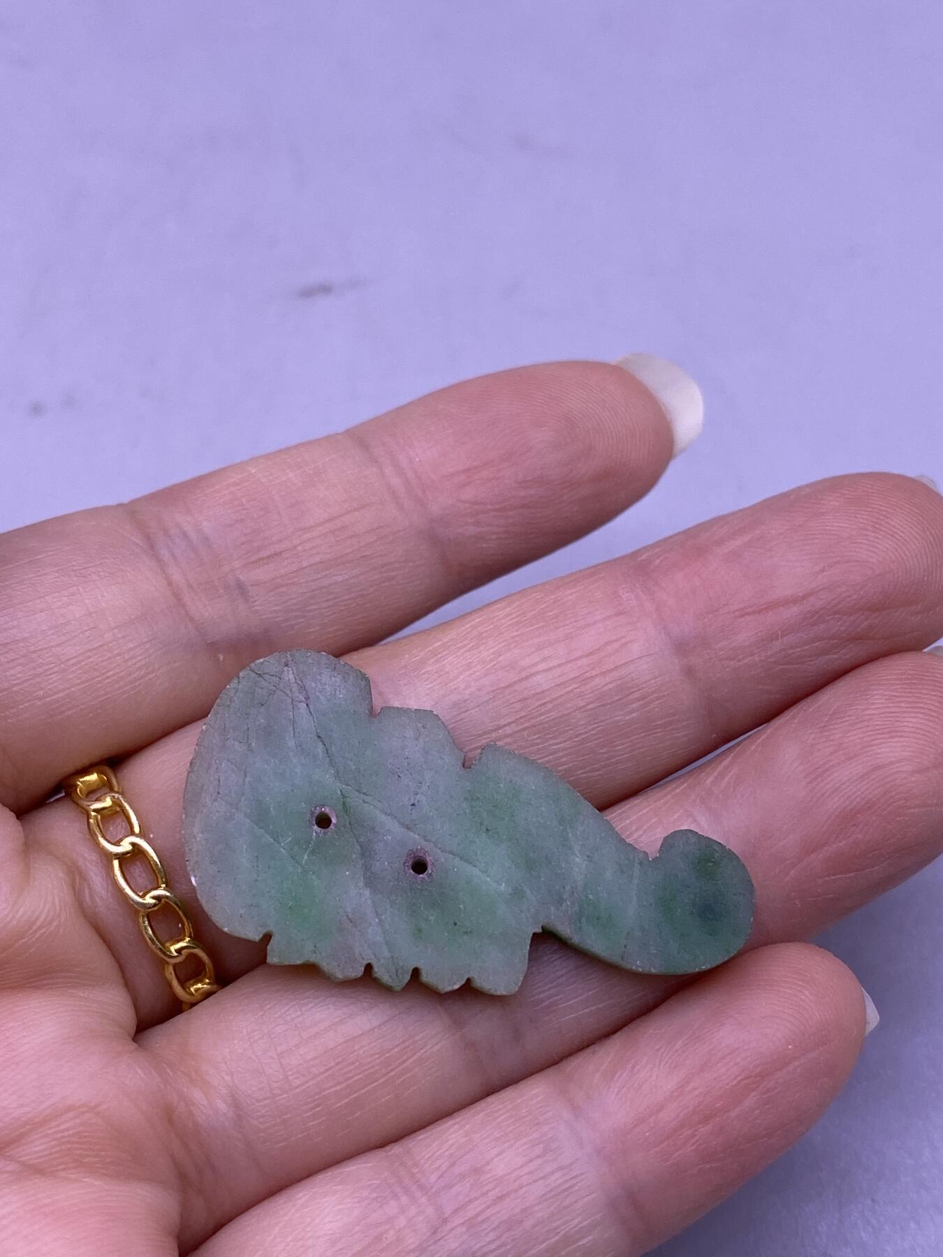 老翡翠蝙蝠，尺寸3.4*1.9厘米，品相如图，168包快递