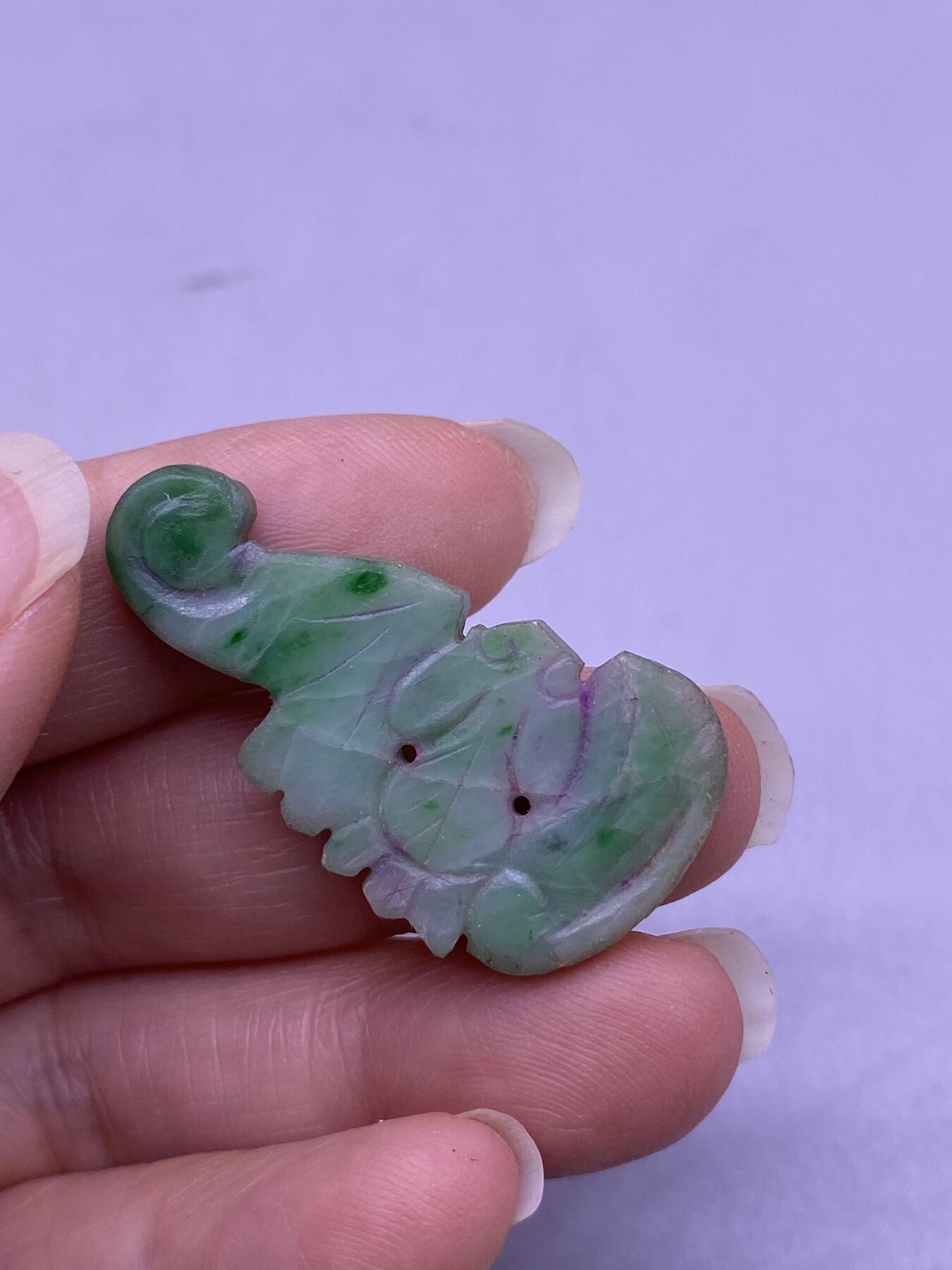 老翡翠蝙蝠，尺寸3.4*1.9厘米，品相如图，168包快递