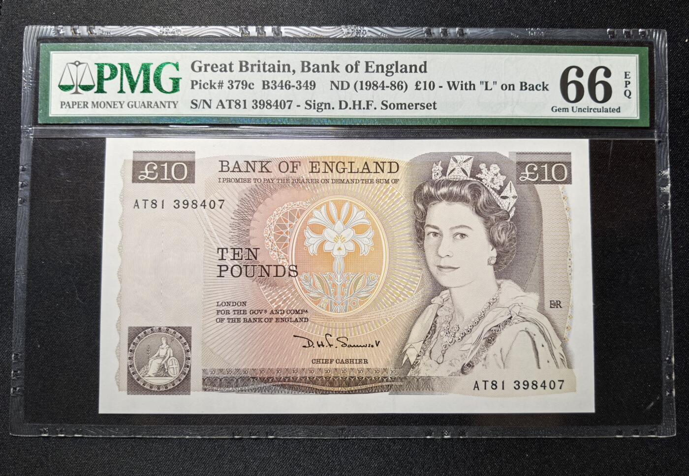 收藏联盟Quantum Auction 第360期拍卖  英国1984-86年10镑 PMG66 近代护理学奠基人 南丁格尔