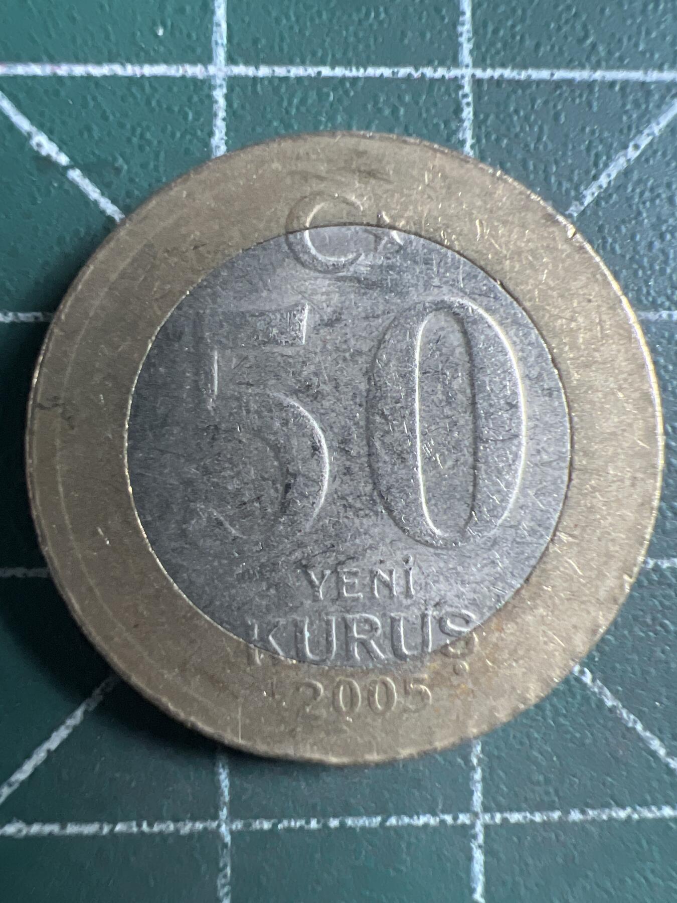 第651期 硬币专场 （无押金，捡漏，全场50包邮，偏远地区除外，接收代拍业务，本店十天发一次货） 土耳其50库鲁 双色币