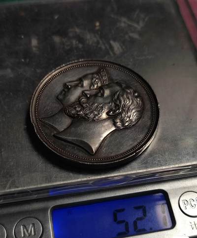 欧洲章牌艺术 周五九点 少见品种1883年德国巴登城市景观大银章