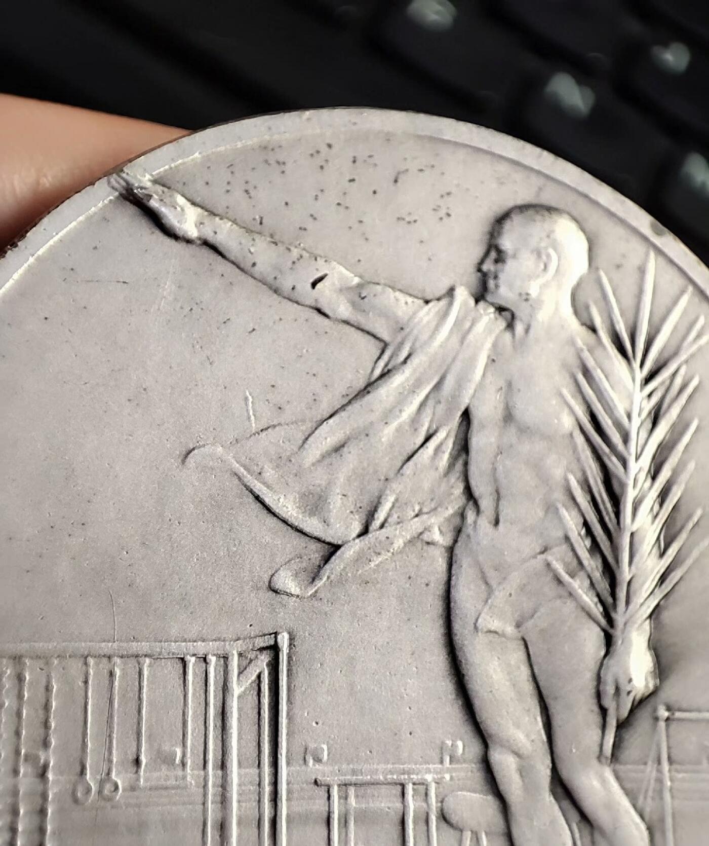 欧洲章牌艺术 周五九点 法国体育镀银铜章