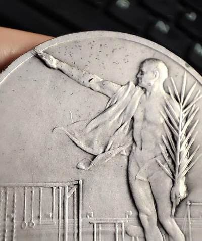 欧洲章牌艺术 周五九点 法国体育镀银铜章