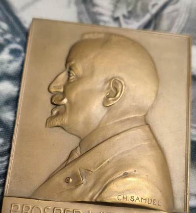 欧洲章牌艺术 周五九点 比利时1911人物矩形铜章