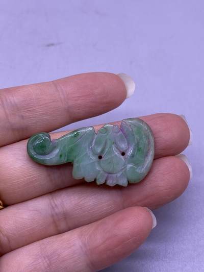 老翡翠蝙蝠，尺寸3.4*1.9厘米，品相如图，168包快递 - 老翡翠蝙蝠，尺寸3.4*1.9厘米，品相如图，168包快递