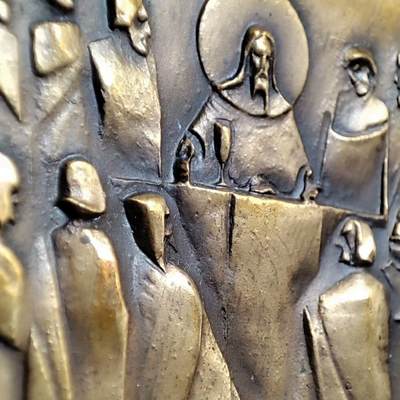 欧洲章牌艺术 周五九点 波兰1987最后的晚餐矩形铜章78克