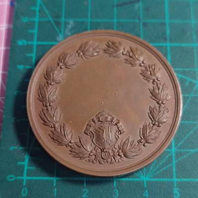 欧洲章牌艺术 周五九点 瑞士音乐节巧克力色铜章 高浮雕，1900前后