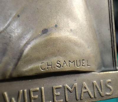 欧洲章牌艺术 周五九点 比利时1911人物矩形铜章