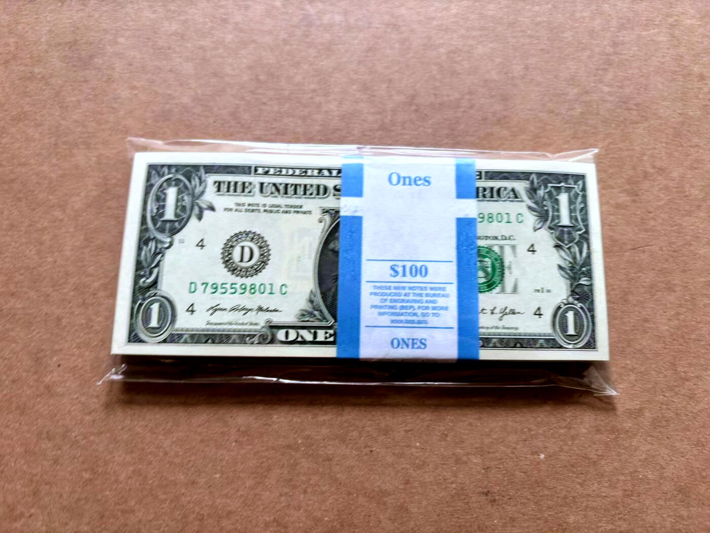 【Blue Auction】✨世界纸币精拍第503期【精】 【整刀 含888豹子号】美国 2021年1美金 全新UNC