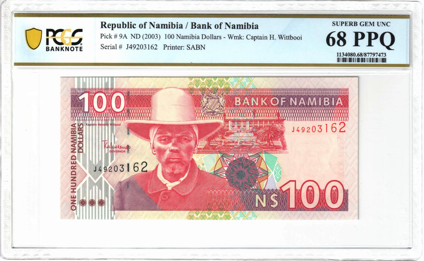 【Blue Auction】✨世界纸币精拍第503期【精】 纳米比亚 2003年100元 PCGS68EPQ 该评级唯一冠军分