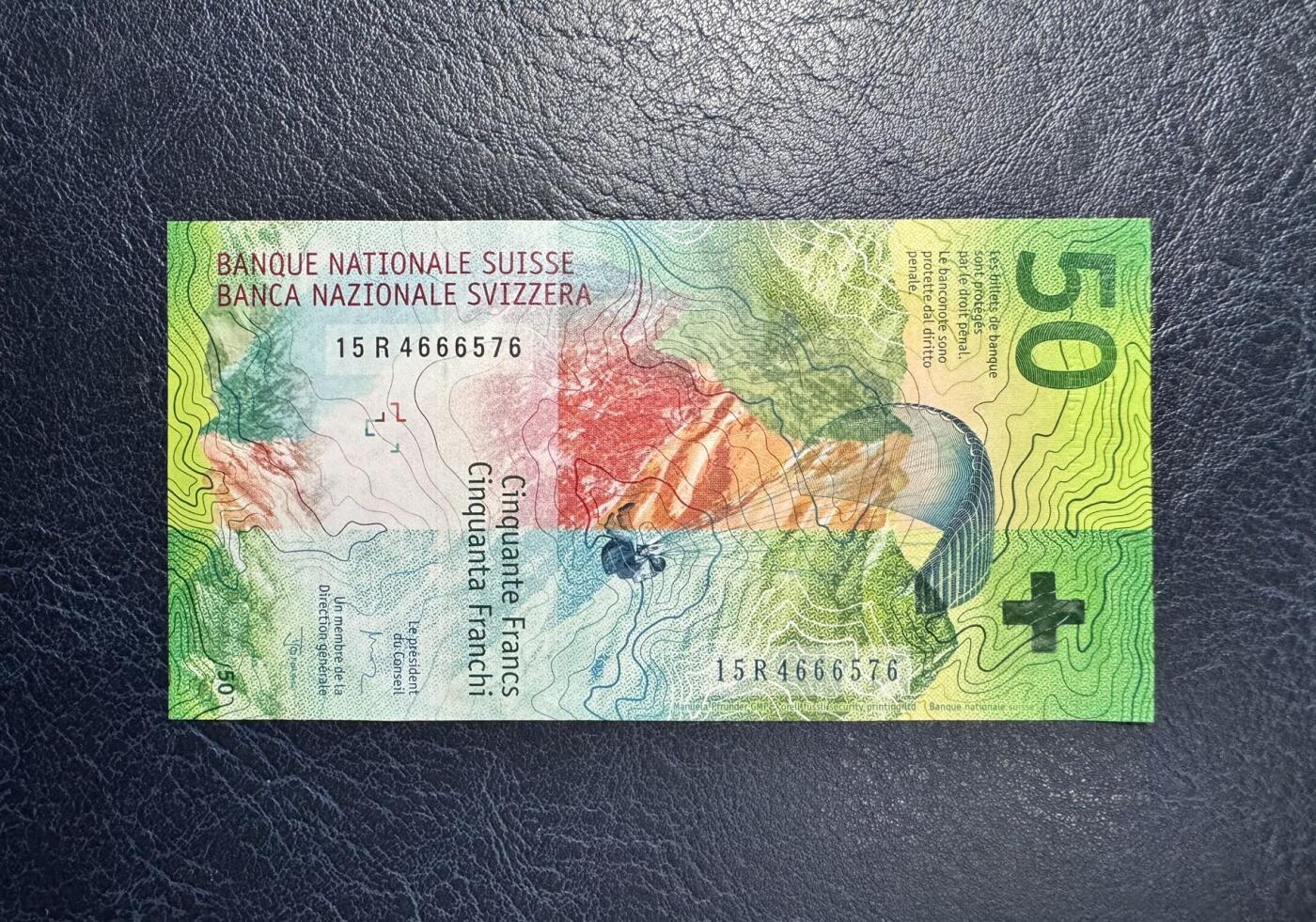 收藏联盟Quantum Auction 第360期拍卖  瑞士联邦2015年50法郎 品相全新UNC 666豹子号身 首发年份