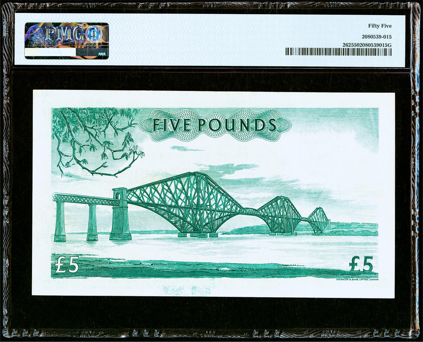 【Blue Auction】✨世界纸币精拍第503期【精】 苏格兰 1957年5镑 桥版 PMG55 设计精美 清新耐看