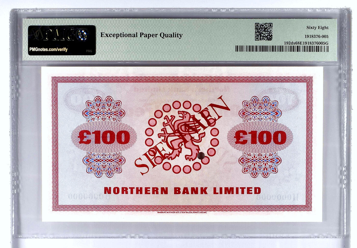 【Blue Auction】✨世界纸币精拍第503期【精】 【唯一冠军分】北爱尔兰 1978年100镑 最高值 多个农业与工业小场景 PMG68EPQ 超高分 BWC出品 样钞 