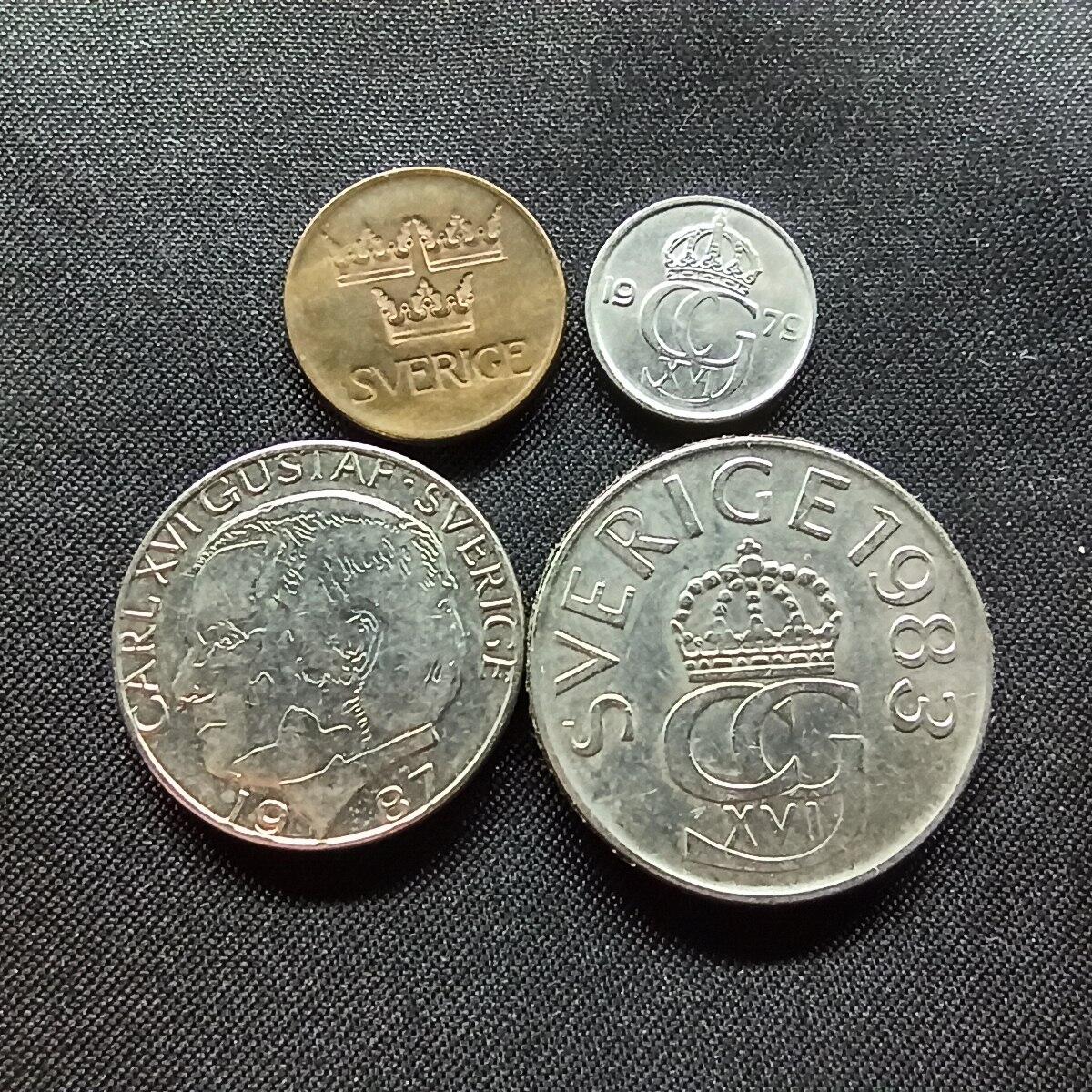 邮泉阁限时拍卖第十二场 各国硬币专场 瑞典查理十六世·古斯塔夫国王4枚