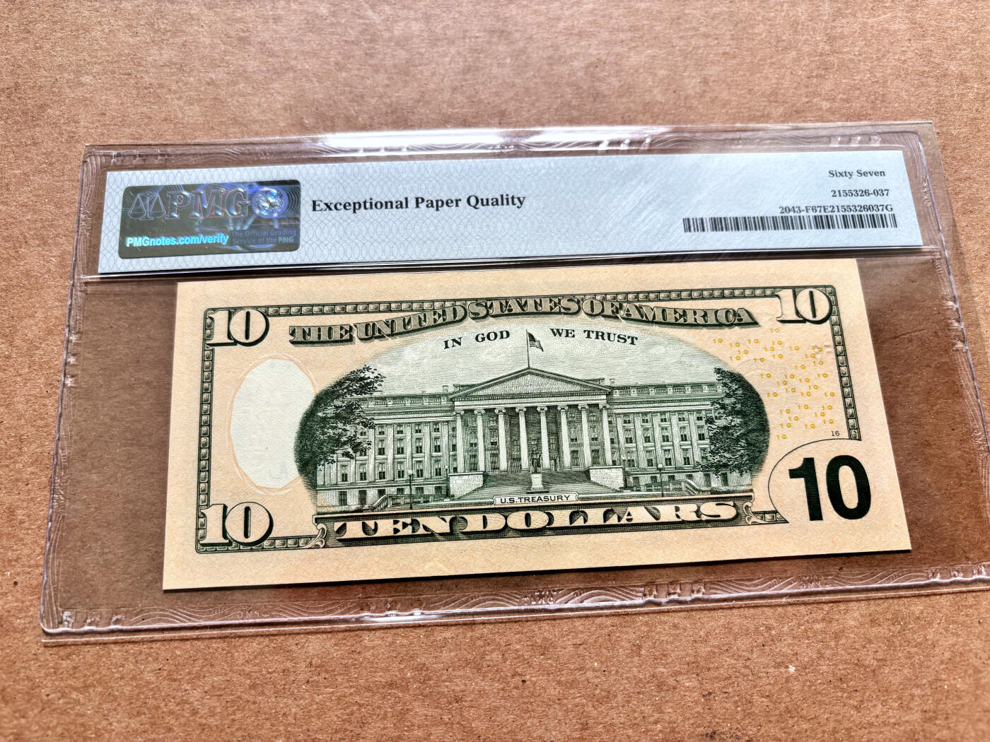 【Blue Auction】✨世界纸币精拍第503期【精】 美国 2017年10美金 PMG67EPQ 高分