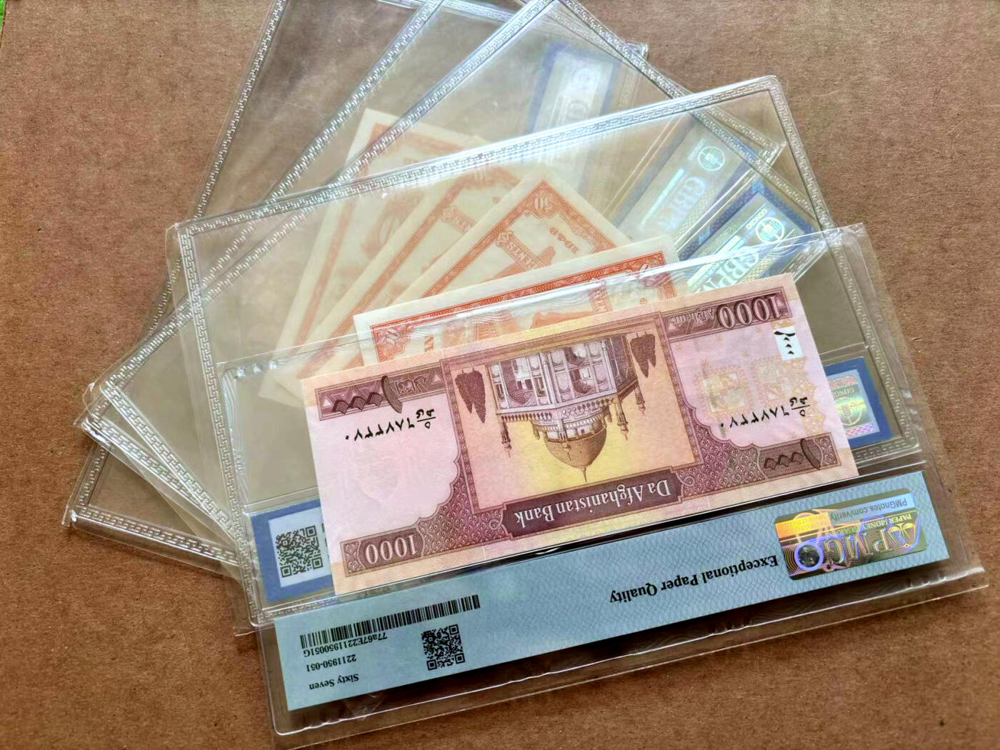 【Blue Auction】✨世界纸币精拍第503期【精】 【一组5张】阿富汗 2008年1000阿富汗尼 PMG67EPQ&台湾 1949年5角四张 国评