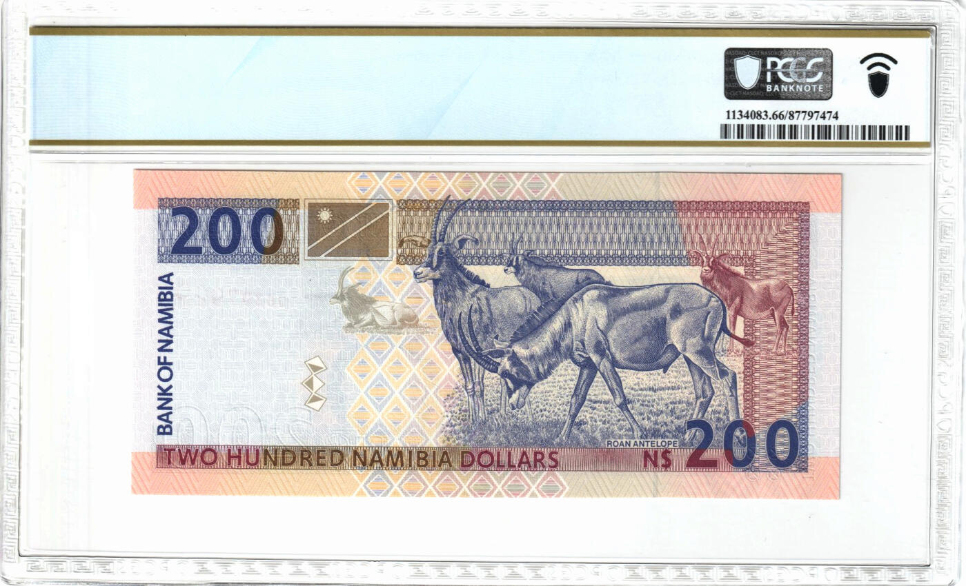 【Blue Auction】✨世界纸币精拍第503期【精】 纳米比亚 1996年200元 PCGS66EPQ 该评级唯一冠军分