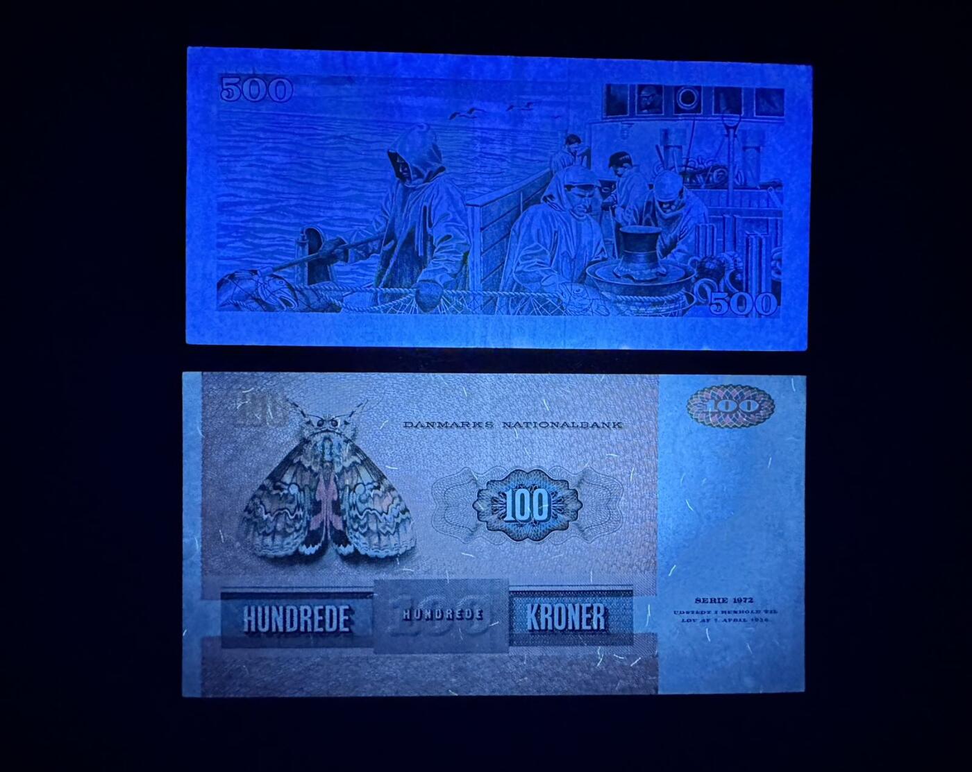 收藏联盟Quantum Auction 第360期拍卖  冰岛1961年500克朗和丹麦1984年100克朗 非全新 品相如图