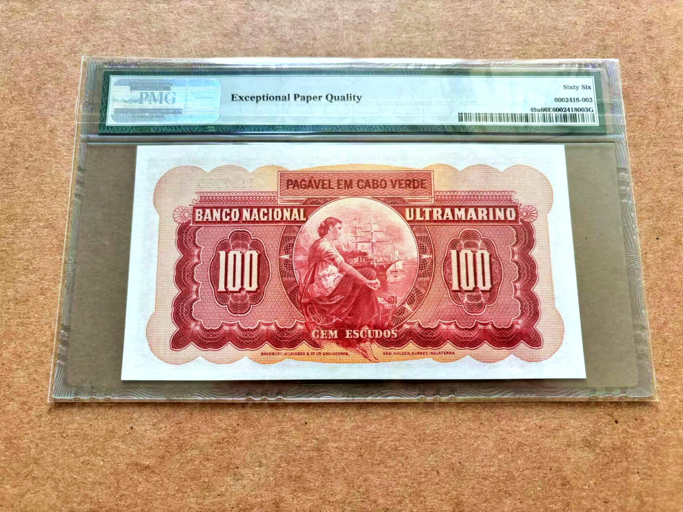 【Blue Auction】✨世界纸币精拍第503期【精】 佛得角 1958年100埃斯库多 BWC出品 PMG66EPQ  