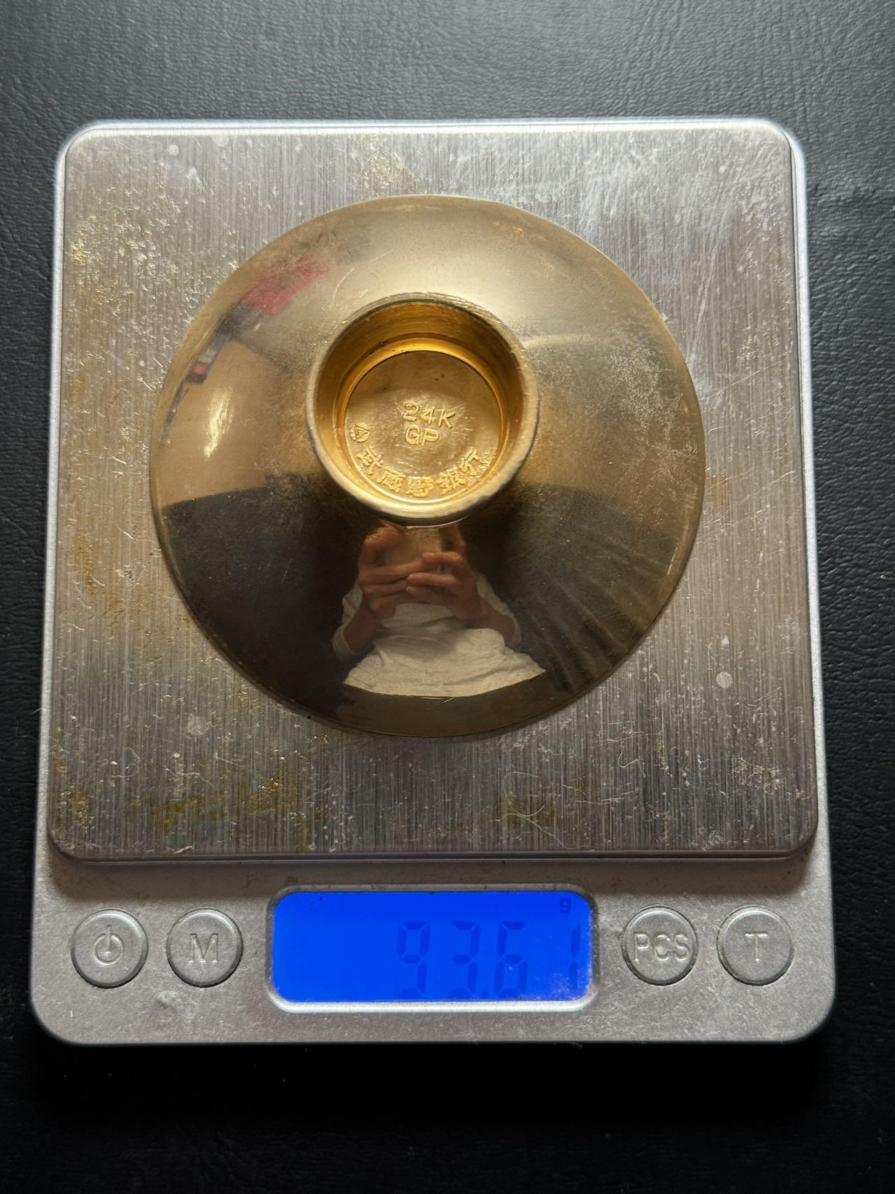 八十六场（降佣场） 镀金小茶碗一个，重93g！24K！动物主题！（不设起拍，放漏）