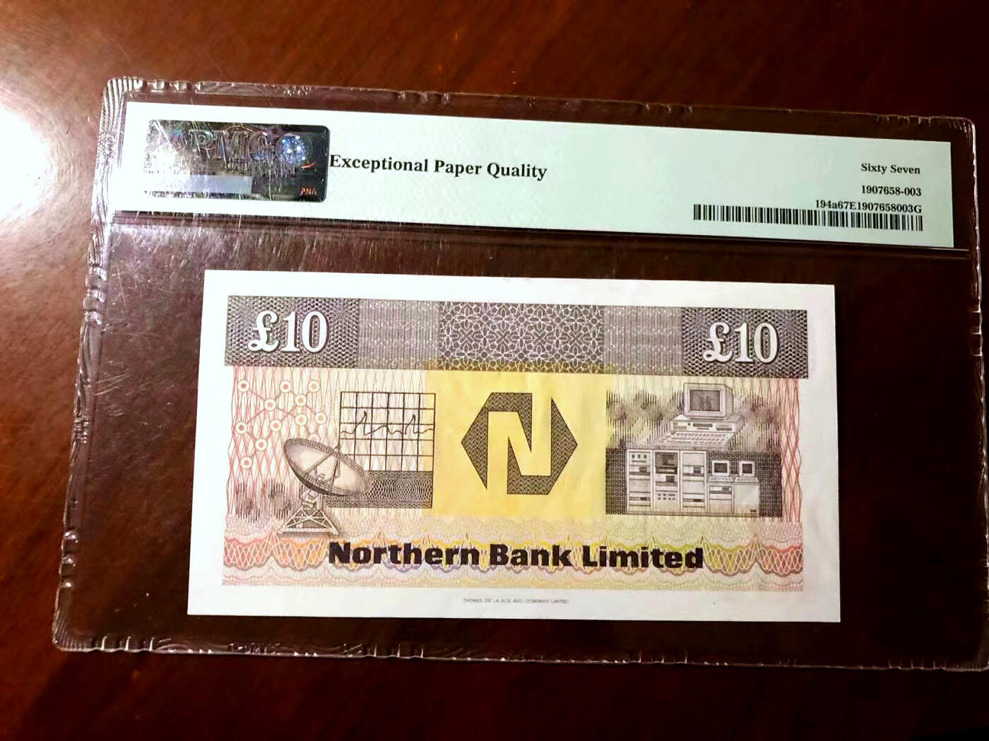 【Blue Auction】✨世界纸币精拍第503期【精】 【首发10号小号 二进制号】北爱尔兰 1988-90年10镑 PMG67EPQ 高分 