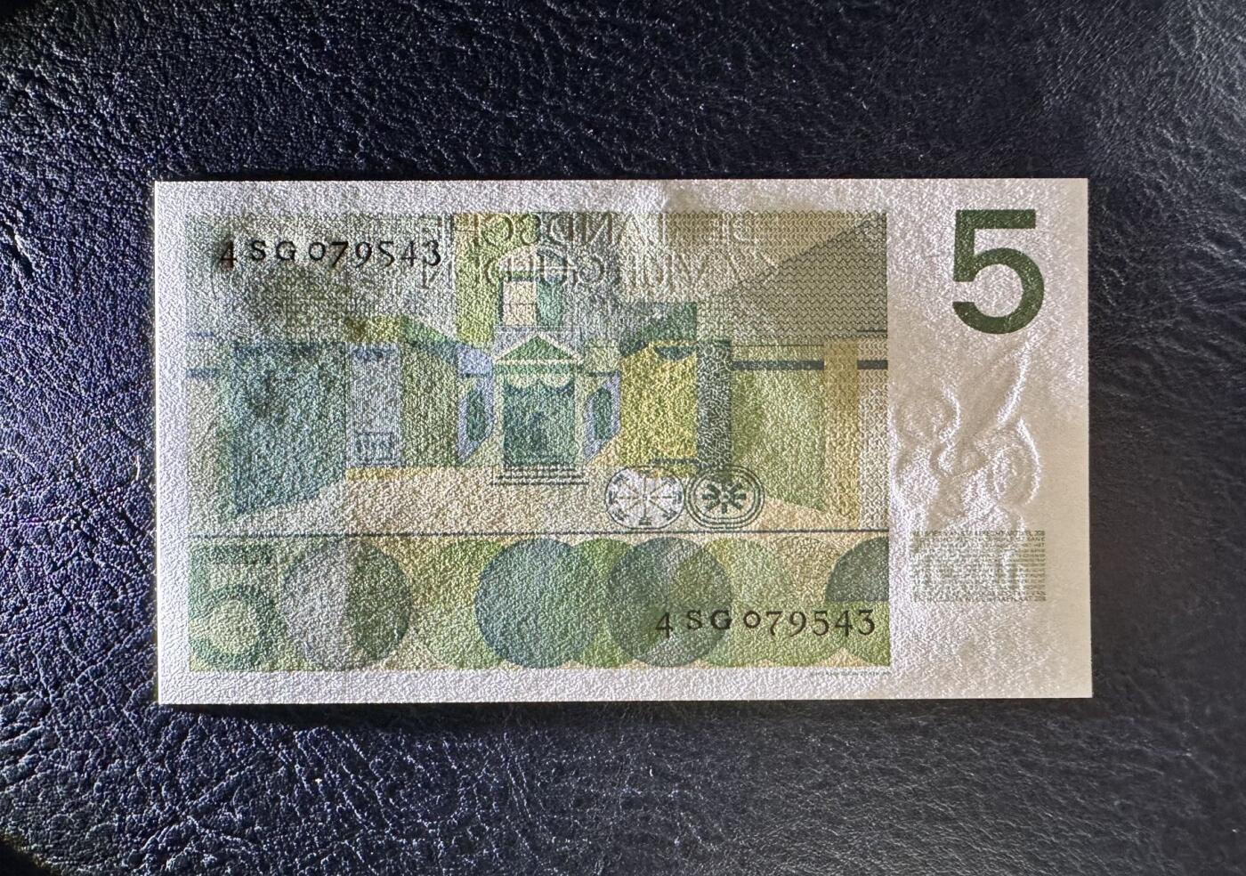 收藏联盟Quantum Auction 第360期拍卖  荷兰1966年5盾 品相全新UNC 诗人 冯德尔