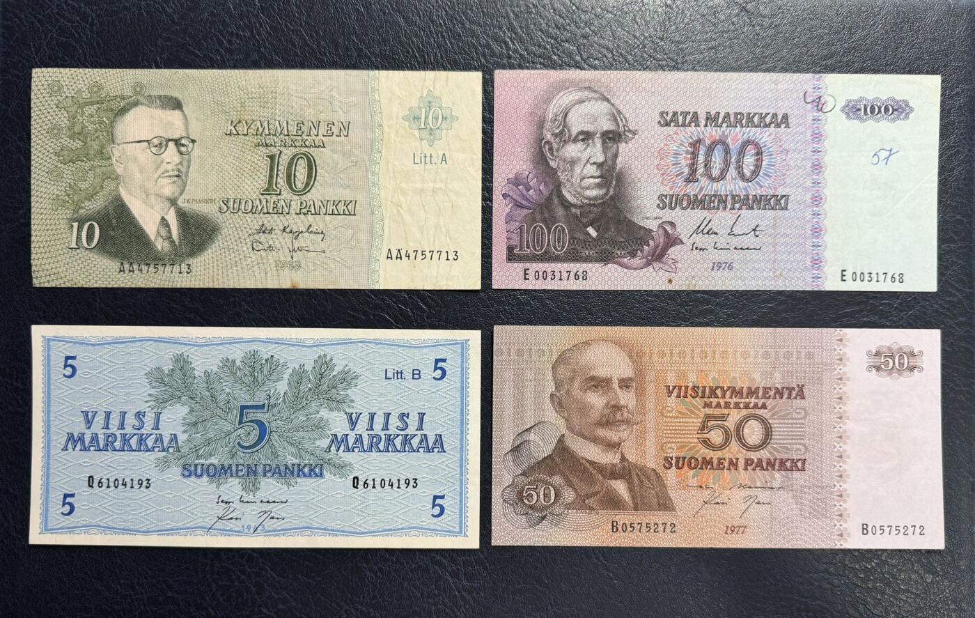 收藏联盟Quantum Auction 第360期拍卖  芬兰1963-77年5-100马克 品相如图 10为首发冠