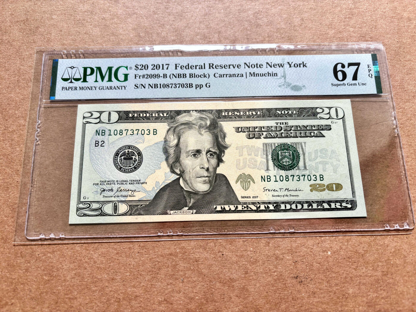 【Blue Auction】✨世界纸币精拍第503期【精】 美国 2017年20美金 PMG67EPQ 高分