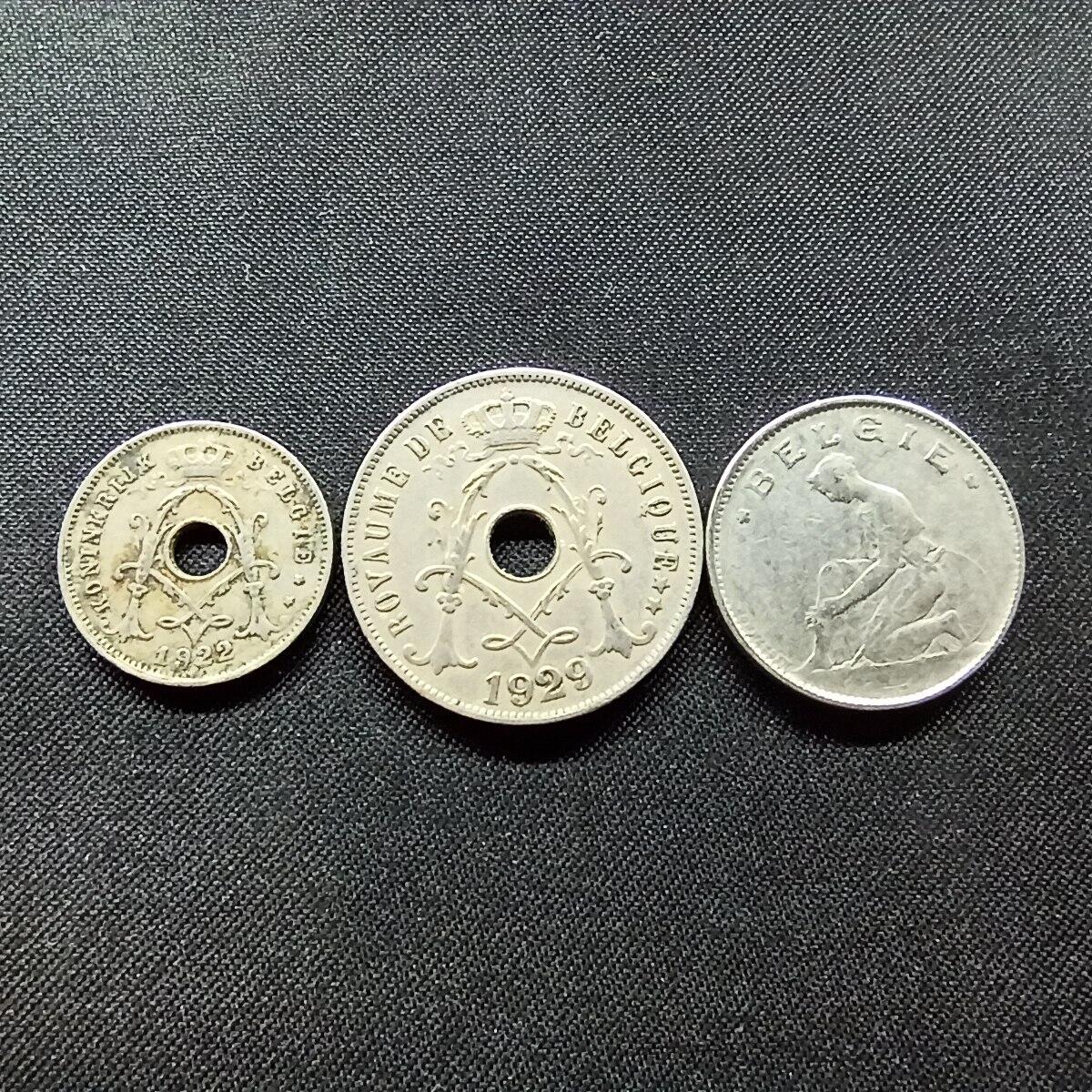 邮泉阁限时拍卖第十二场 各国硬币专场 比利时二十年代3枚