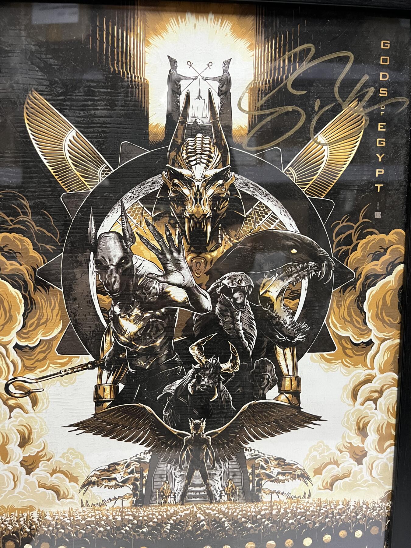 零元拍：“斯巴达王李奥尼达”杰拉德·巴特勒亲笔签名《神战：权利之眼》原版IMAX海报