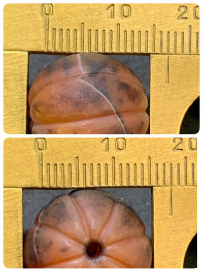 精美亚光缠丝玛瑙雕刻瓜珠一颗， 精美亚光缠丝玛瑙雕刻瓜珠一颗，