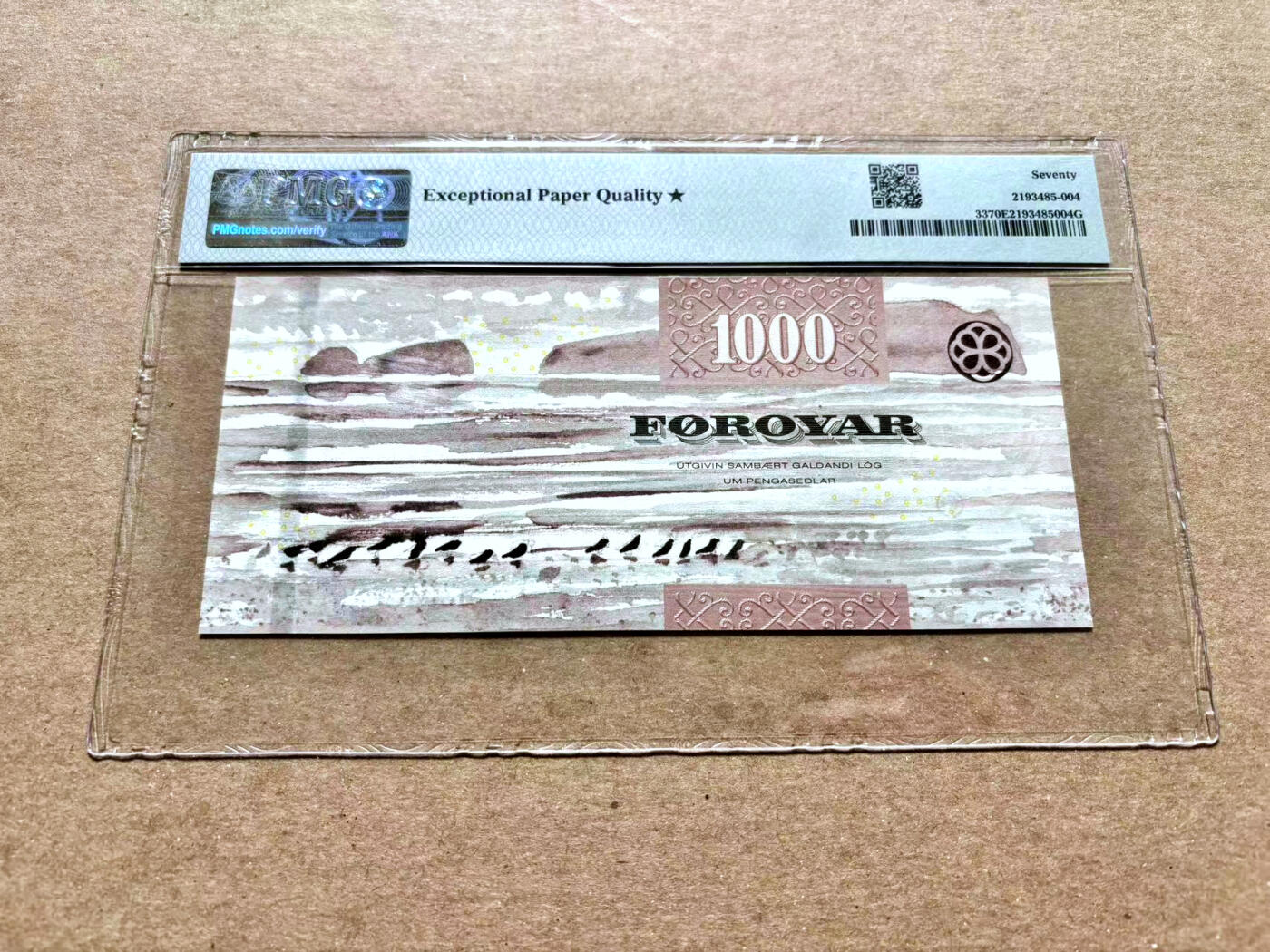 【Blue Auction】✨世界纸币精拍第504期【精】 【满分 冠军分 无47】法罗群岛 2011年1000克朗 PMG70EPQ 星星 一步到位