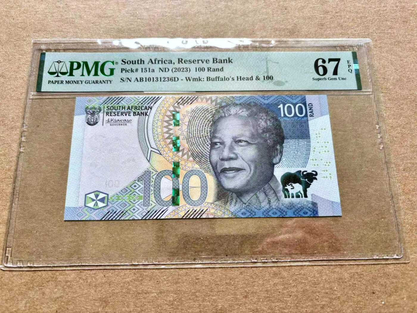 【Blue Auction】✨世界纸币精拍第504期【精】 【无47】南非 2023年100兰特 PMG67EPQ 高分